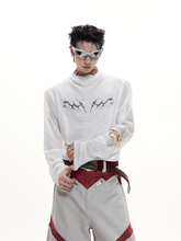 Metallic Flame Graphic Sheer Mesh Long Sleeve Tee - COPPING THREADS - ArguE CulturE